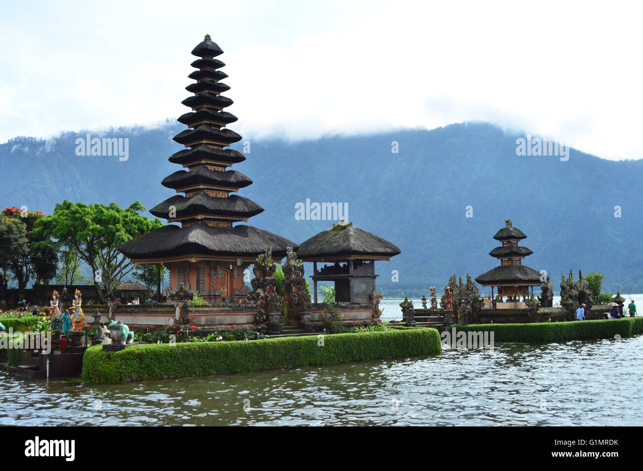 Pura Ulun Danu Bratan temple à Bali, Indonésie Banque D'Images