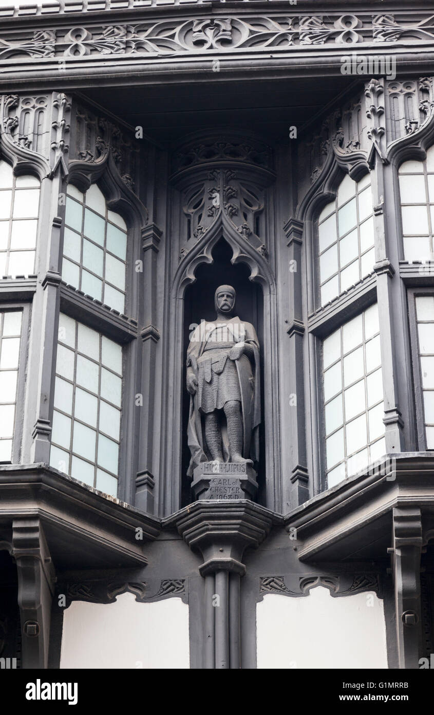 Figure sculptée de Hugh Lupus Chester, Angleterre, Royaume-Uni Banque D'Images