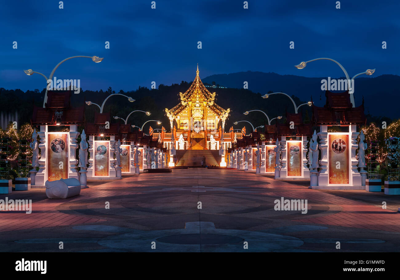 Ho kham luang bâtiment de style thaï du nord à royal flora expo,Chiangmai Thailand Banque D'Images