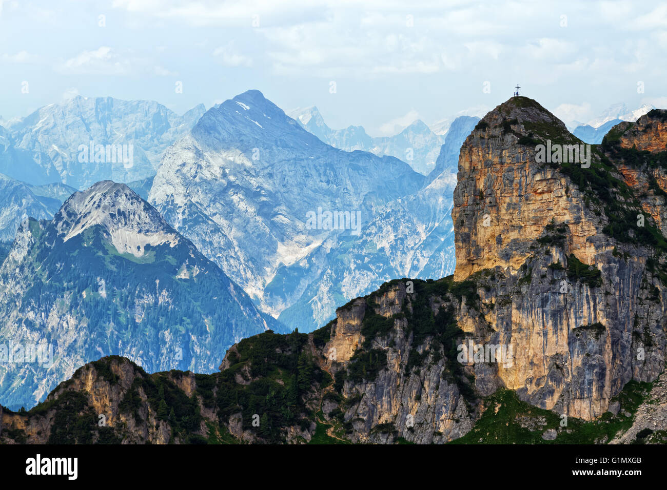 De hautes montagnes paysage dans la gamme de Rofan. L'Autriche, Tirol. Banque D'Images