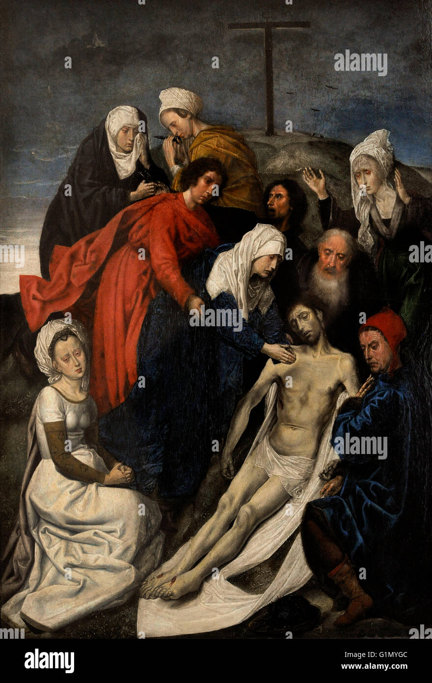 Hugo van der Goes (ca.1440-1482). Peintre flamand. Les Lamentations. Huile sur panneau. Musée de l'Ermitage. Saint Petersburg. La Russie. Banque D'Images