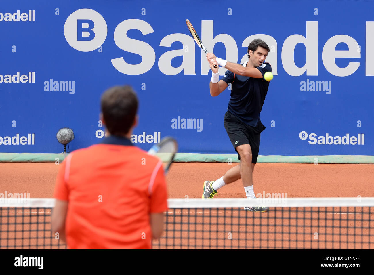 Barcelone - 20 avr : Pablo Andujar (joueur de tennis) joue à l'ATP Barcelone ouvert. Banque D'Images