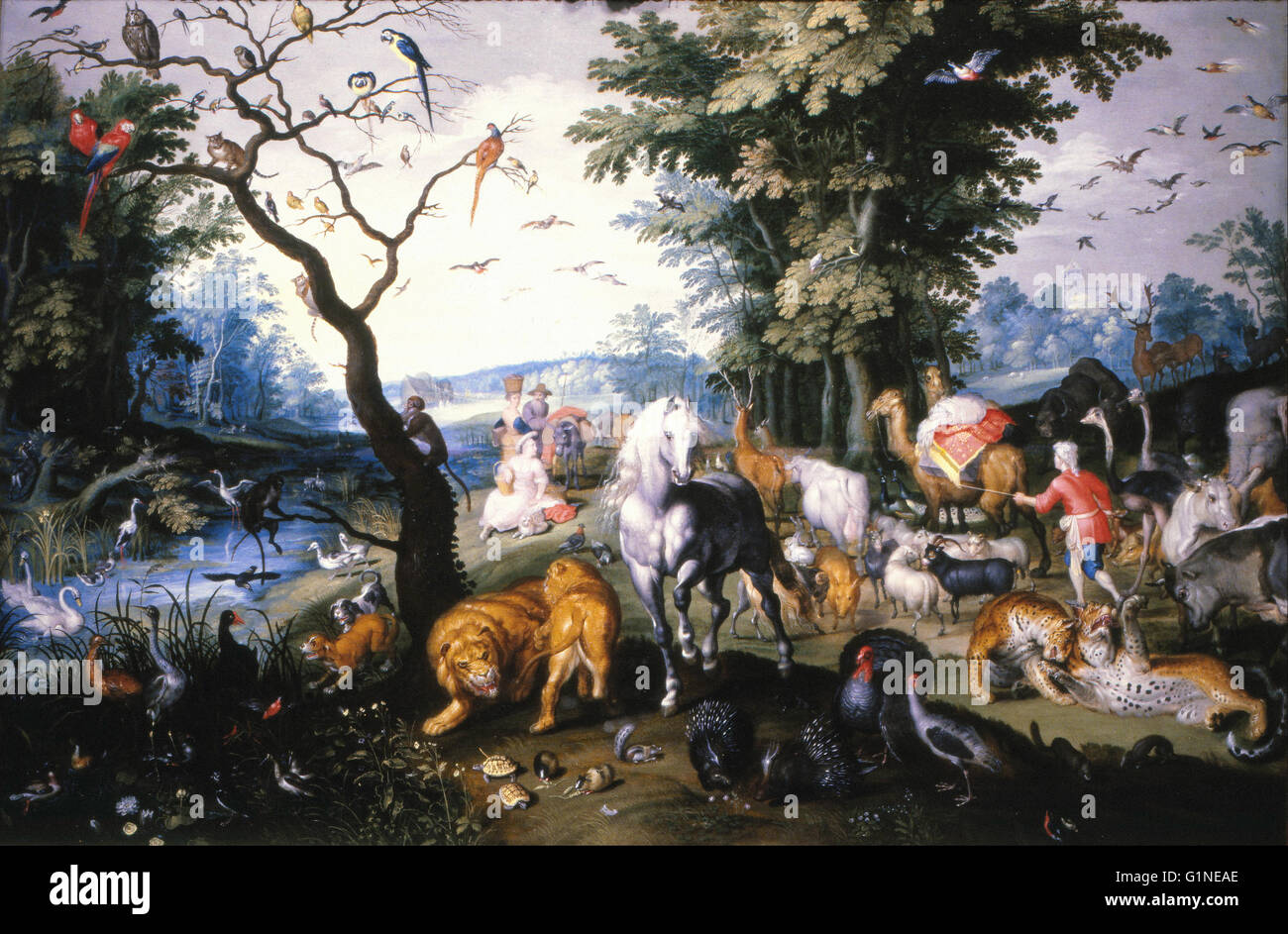 Brueghel, Jan, le plus jeune - les animaux entrant dans l'arche de Noé - Museo Lázaro Galdiano Banque D'Images