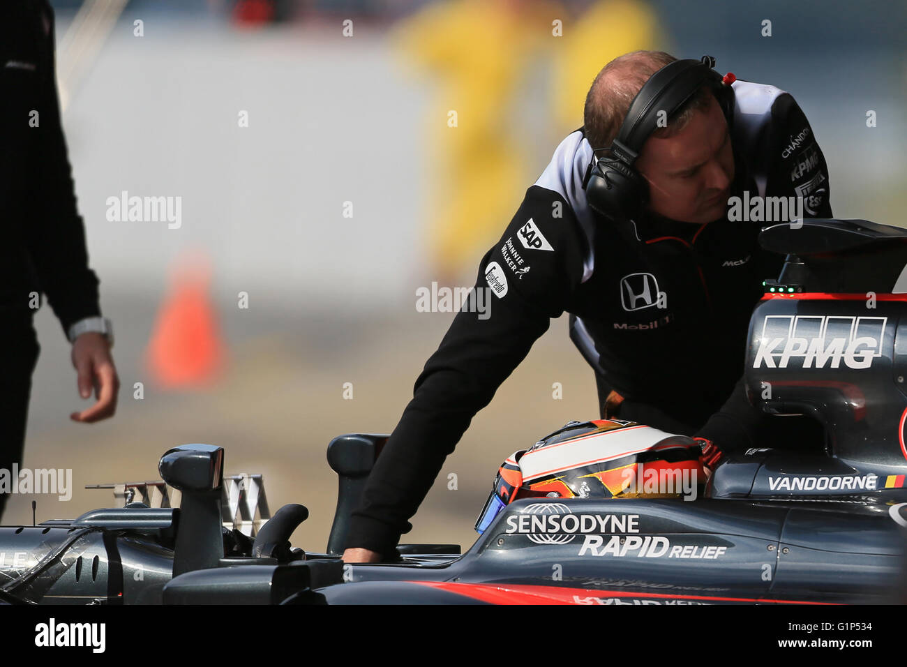 Circuit de Catalunya de Barcelone, Espagne. 18 mai, 2016. Les essais en cours de saison pour toutes les équipes de course. Honda McLaren MP4-31 &# x2013 ; Stoffel Vandoorne : Action Crédit Plus Sport/Alamy Live News Banque D'Images