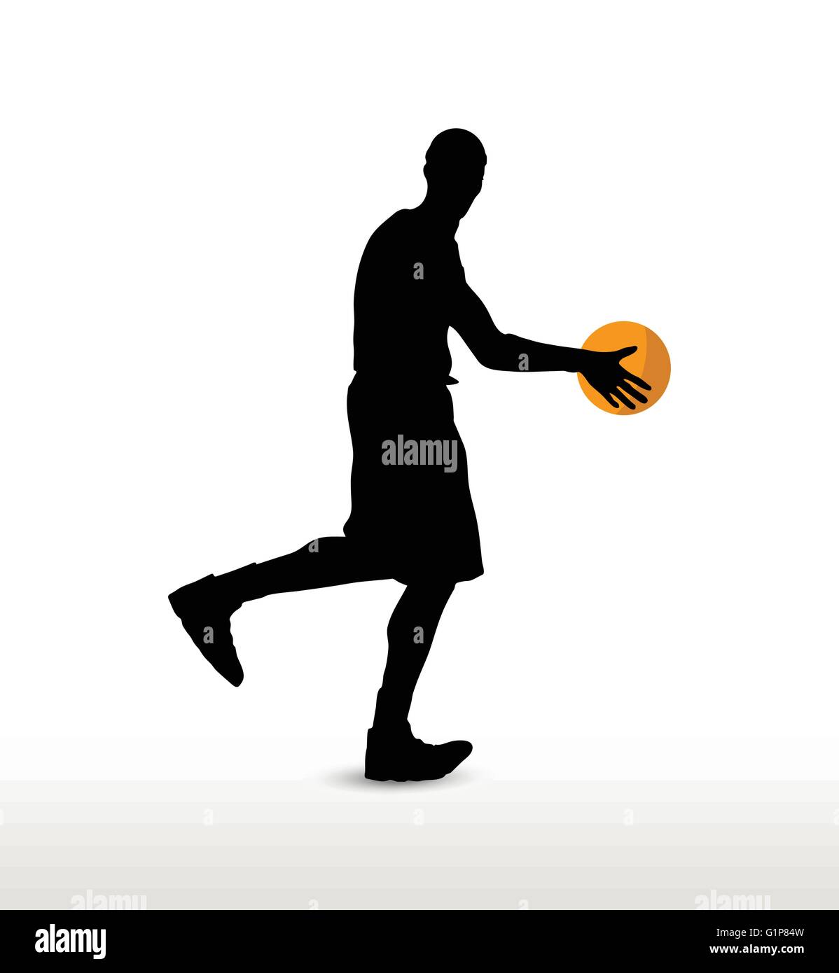 Image vectorielle - basketball player silhouette en drible pose, isolé sur  fond blanc Image Vectorielle Stock - Alamy