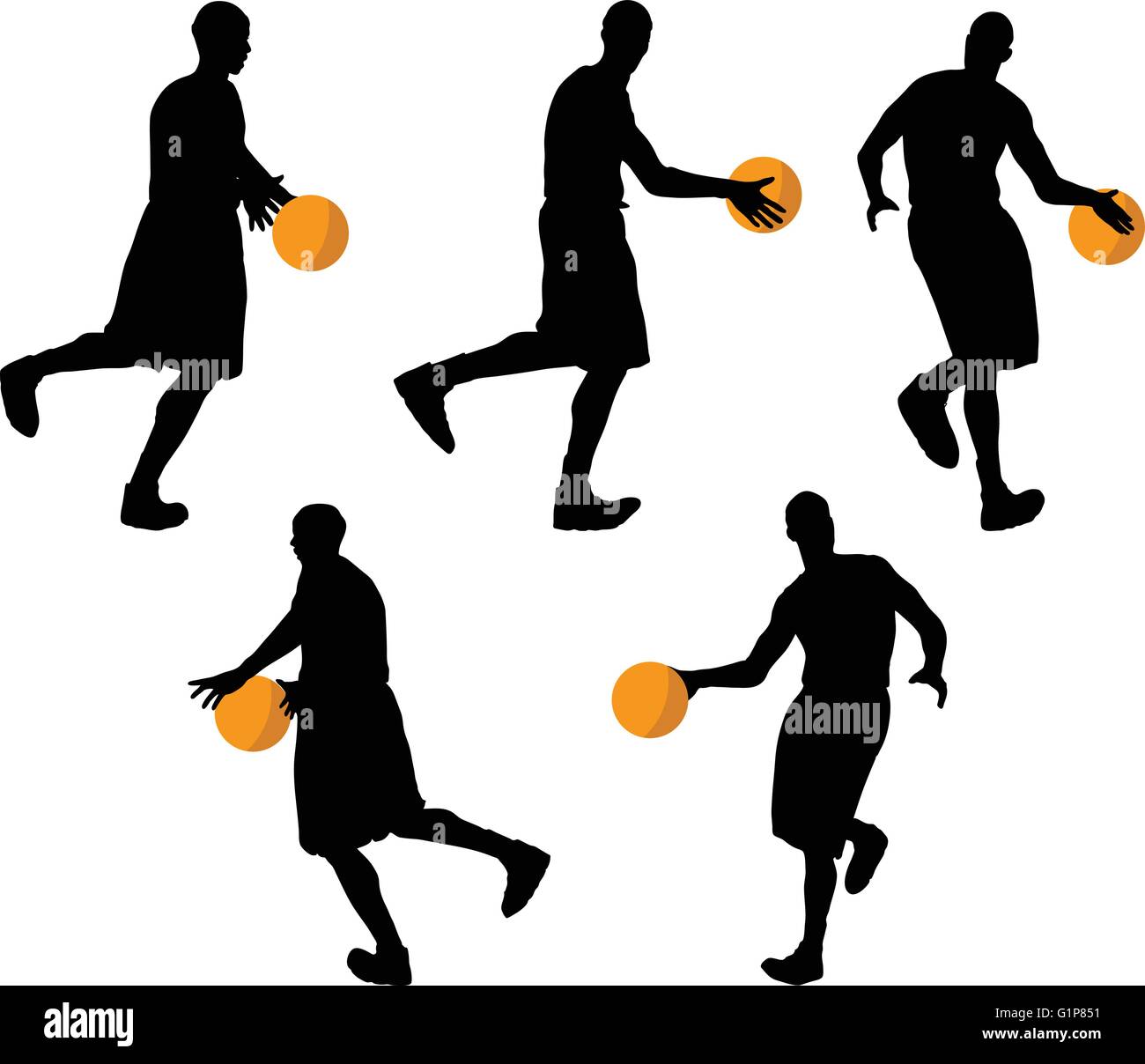 Image vectorielle - basketball player silhouette en drible pose, isolé sur  fond blanc Image Vectorielle Stock - Alamy