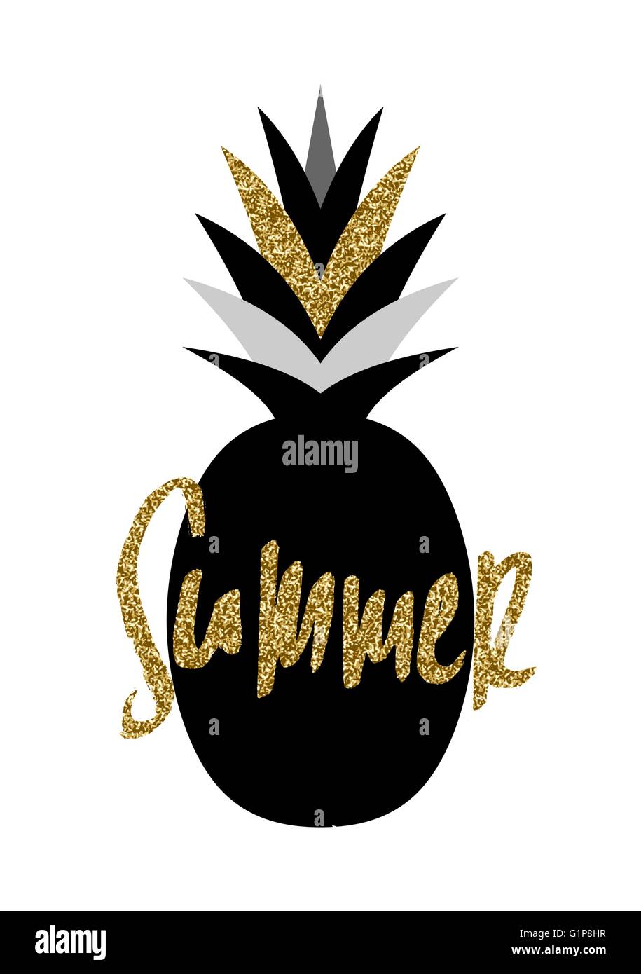 images Photo D'ananas Dessin https www alamyimages fr photo image lettres main summer et l ananas dessin en noir et or isole sur fond blanc 104366579 html