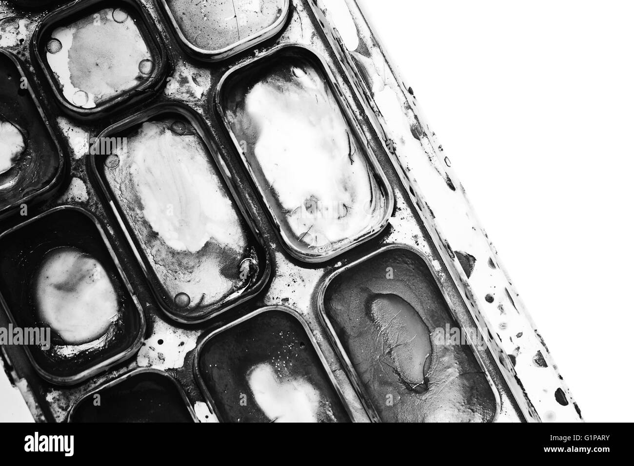 Les peintures à l'aquarelle dans une boîte. La notion de créativité. Fournitures artistiques. De l'aquarelle. Banque D'Images