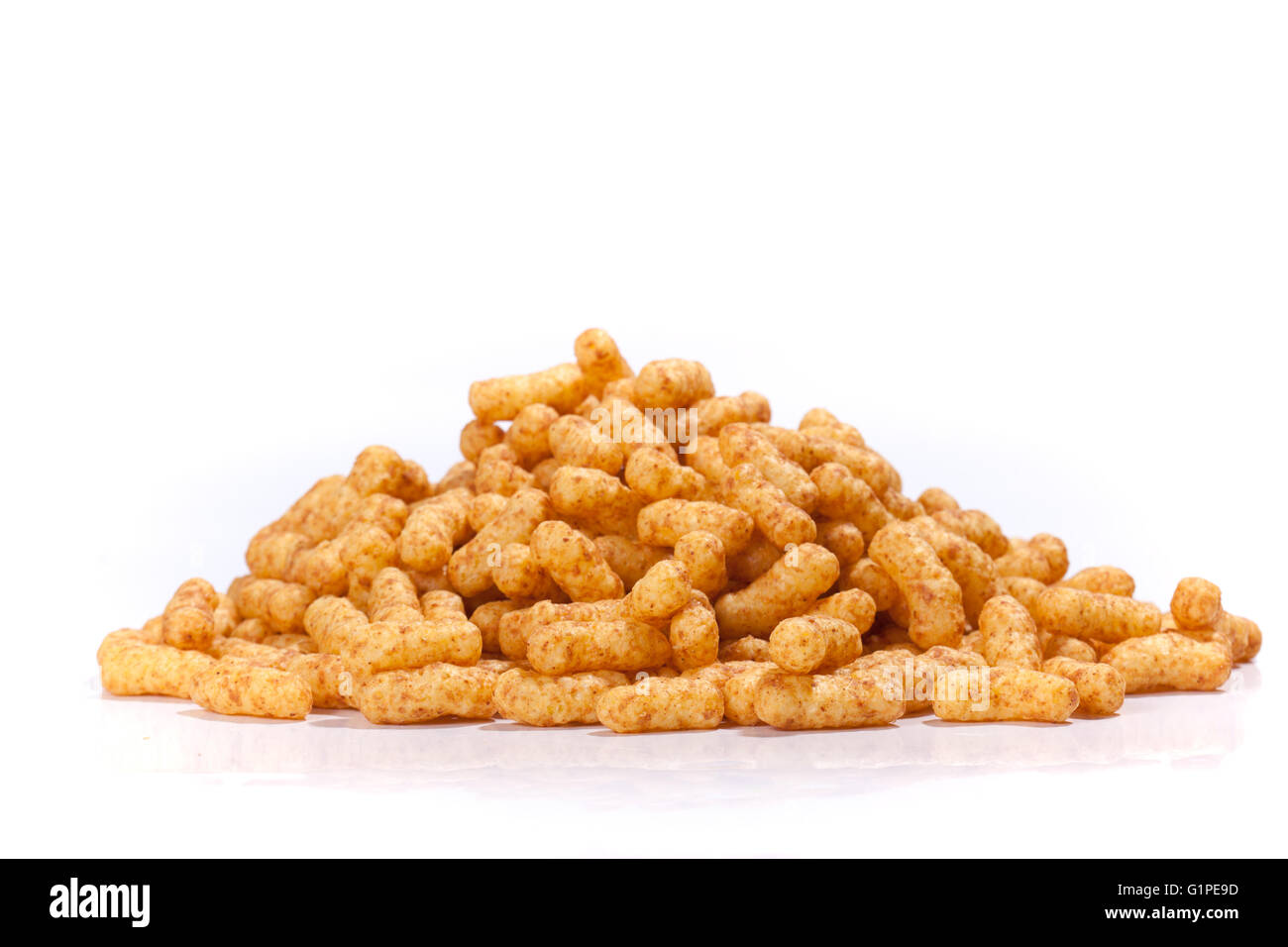 Tas de peanut flips, isolé sur fond blanc Banque D'Images