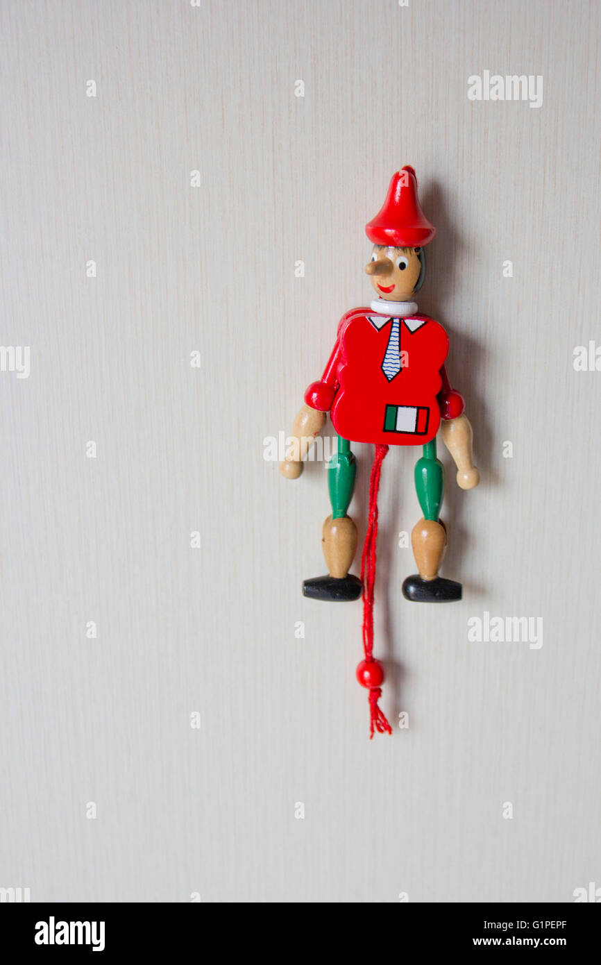 Pinocchio sur le mur Banque D'Images