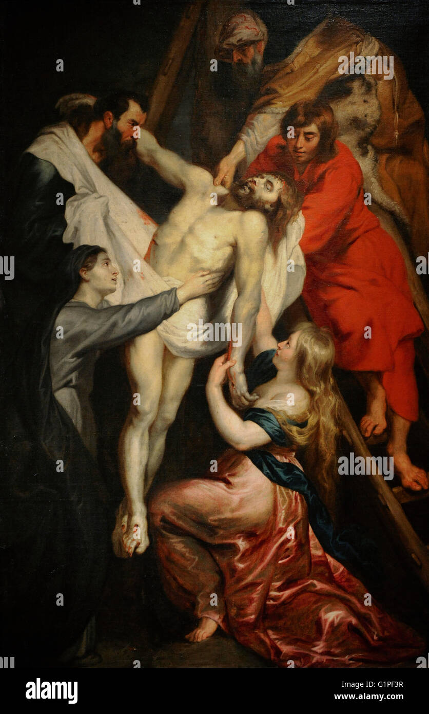 Peter Paul Rubens (1577-1640). Peintre baroque flamand. La Descente de croix, 1617-18. Huile sur toile. Le Musée de l'Ermitage. Saint Petersburg. La Russie. Banque D'Images