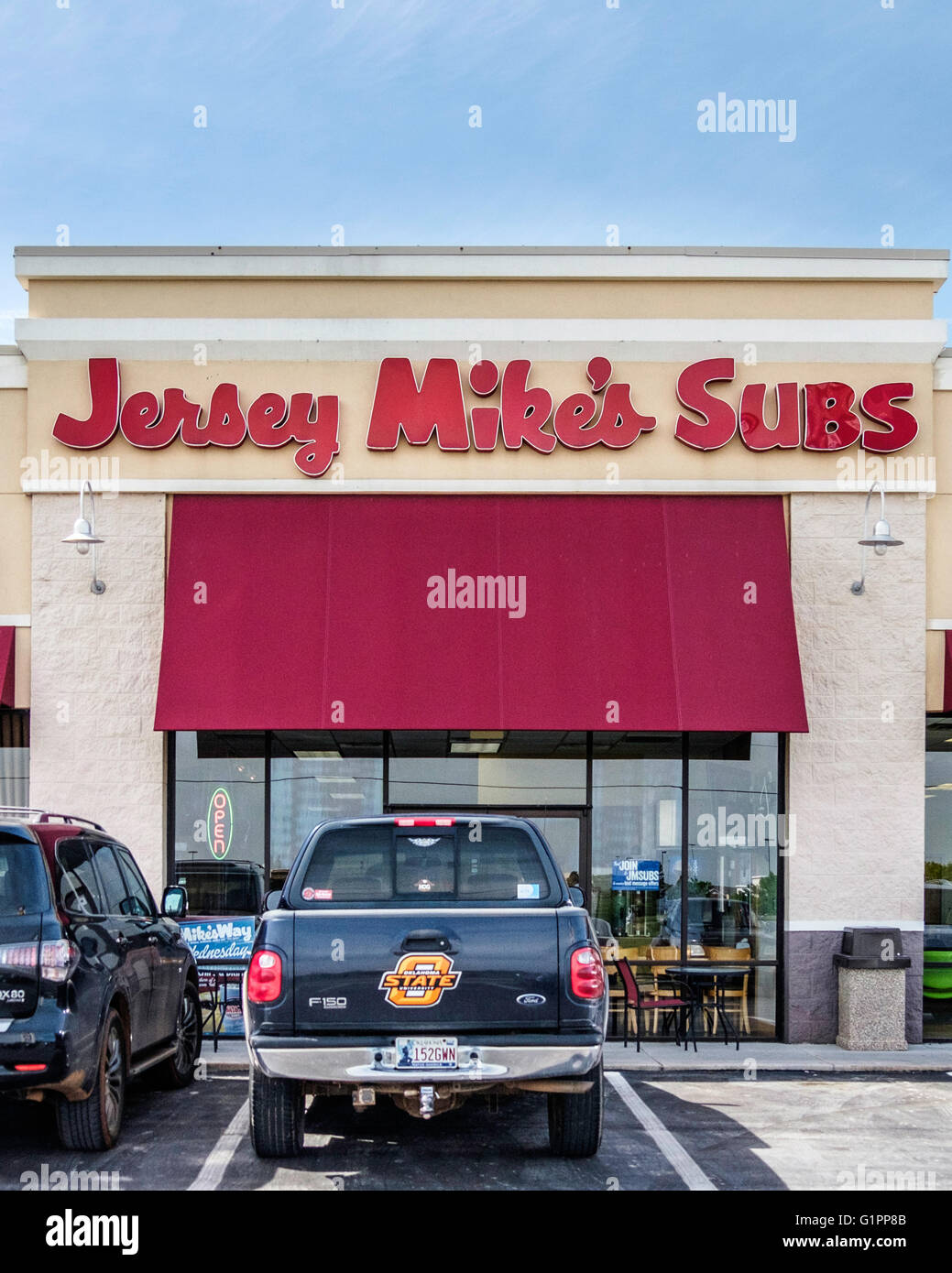 La devanture de Jersey Mike's Subs. Oklahoma City, Oklahoma, USA. Banque D'Images
