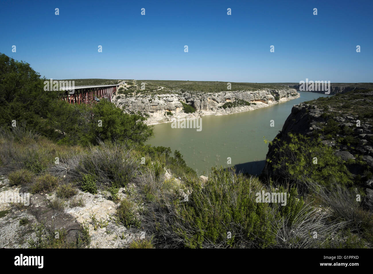 Pecos river gorge près de Del Rio, Texas, USA. Banque D'Images