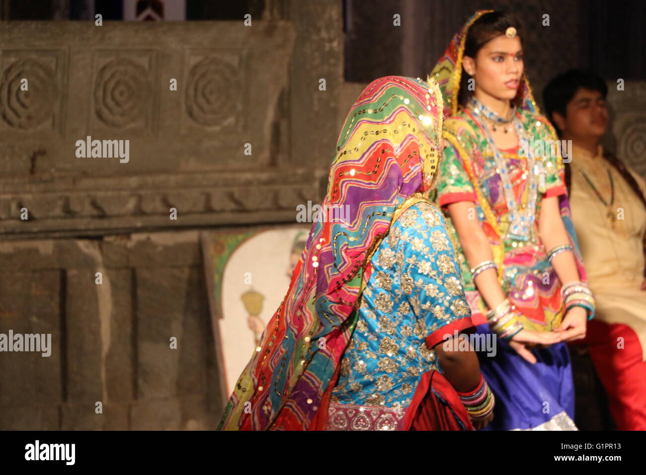 Danse traditionnelle du Rajasthan Banque D'Images