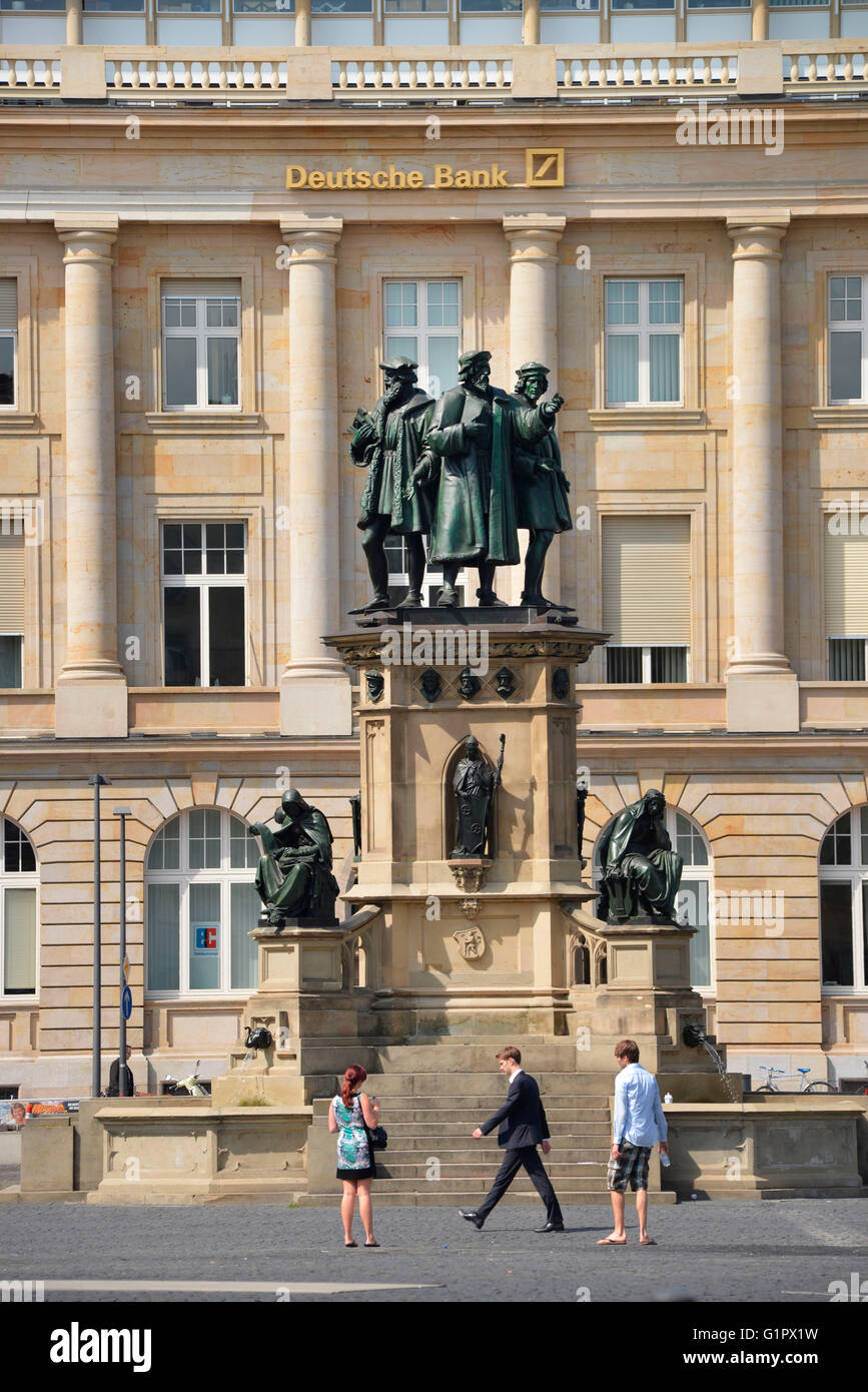 Mémorial Gutenberg, Rossmarkt, Francfort sur le Main, Hesse, Allemagne Banque D'Images