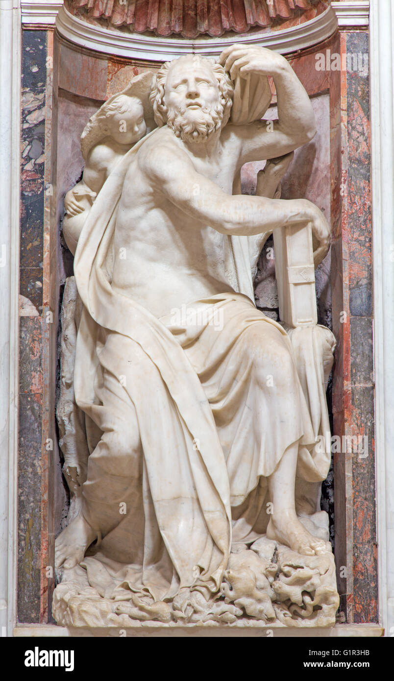 ROME, ITALIE - Le 9 mars 2016 : le prophète Habacuc statue en marbre par Gian Lorenzo Bernini (1655) Banque D'Images