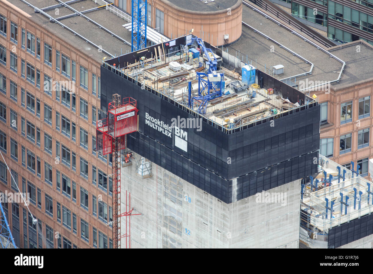 Une vue aérienne d'un site de construction à Londres Banque D'Images