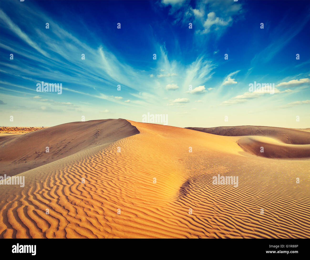 Sand dunes in desert Banque D'Images