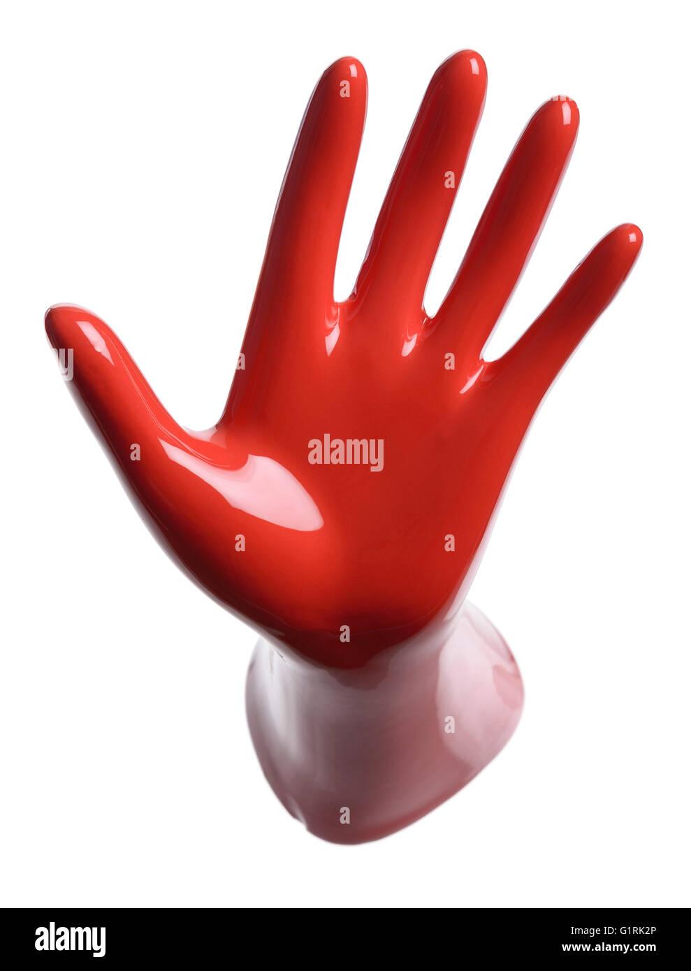 La main en céramique rouge Banque D'Images