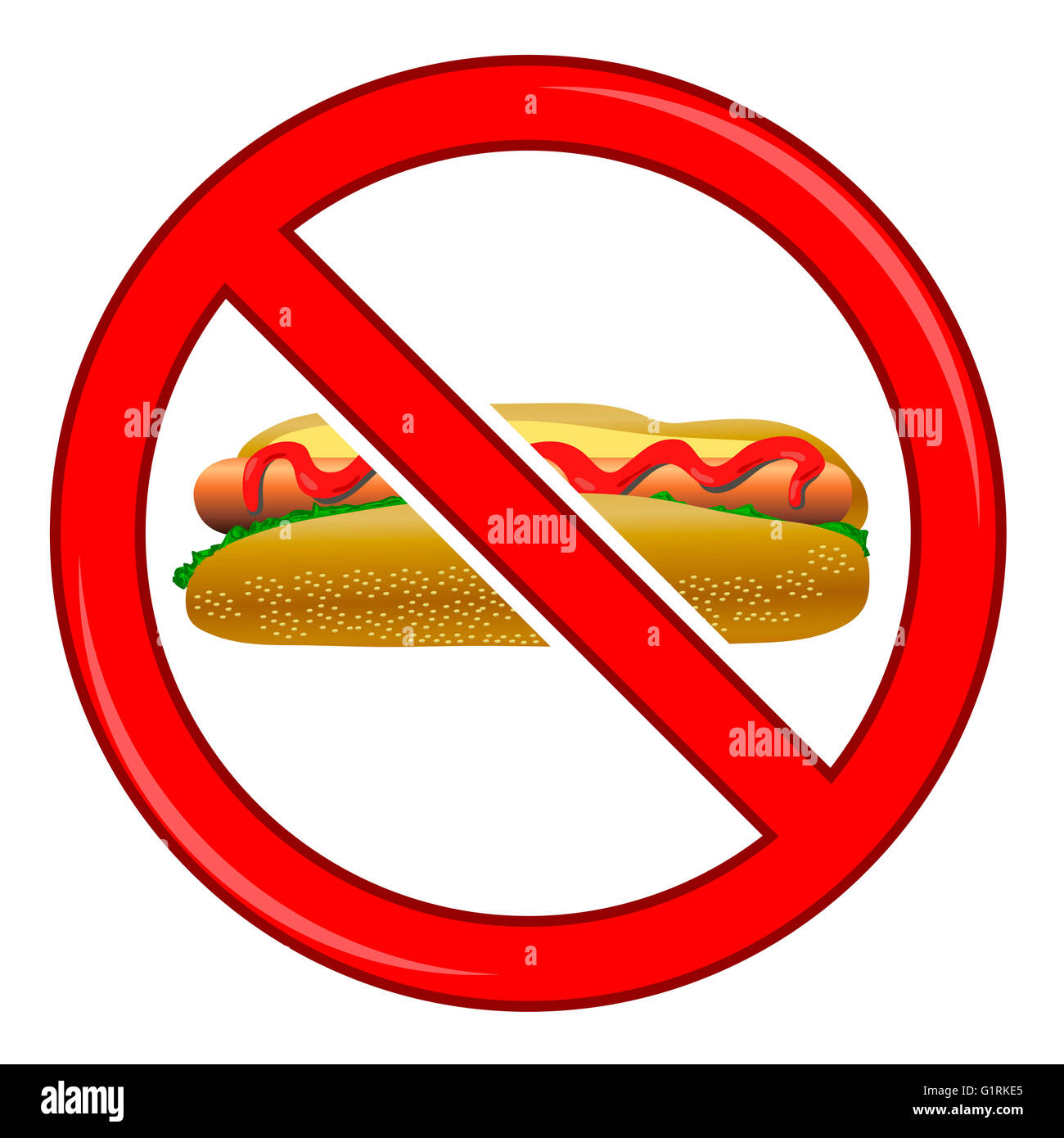 Aucun signe de hot-dog Isolated Banque D'Images