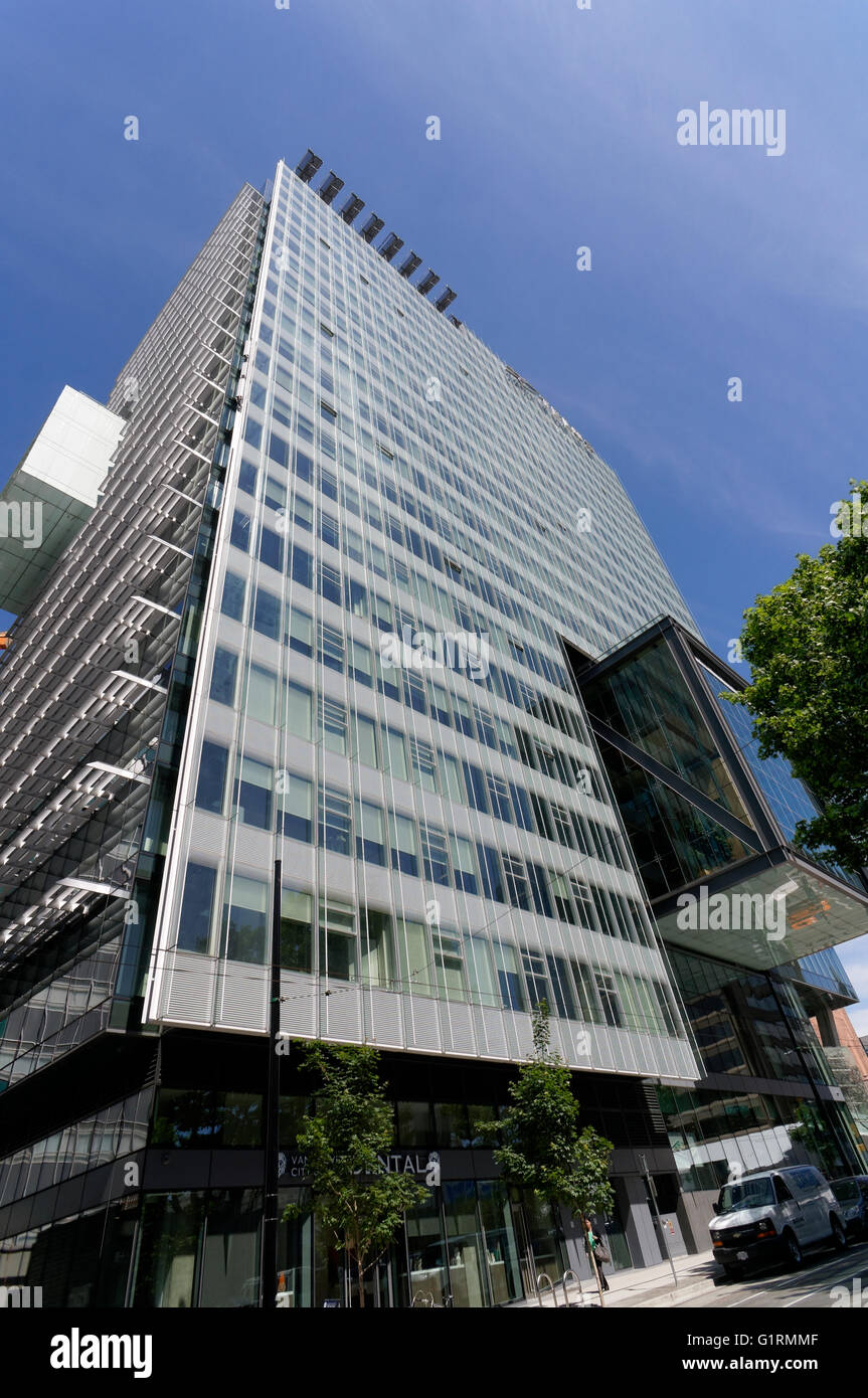 La tour de bureaux de Jardin TELUS dans le centre-ville de Vancouver, un bâtiment d'architecture verte,BC, Canada Banque D'Images