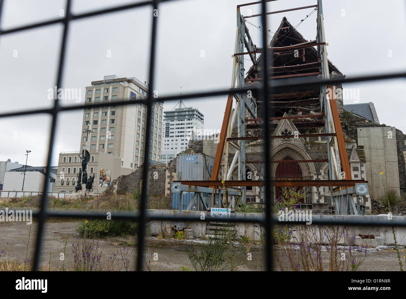 CHRISTCHURCH, Nouvelle-zélande - Jan 16, 2016 - La Cathédrale de Christchurch démoli par tremblement de terre de février 2010 Banque D'Images