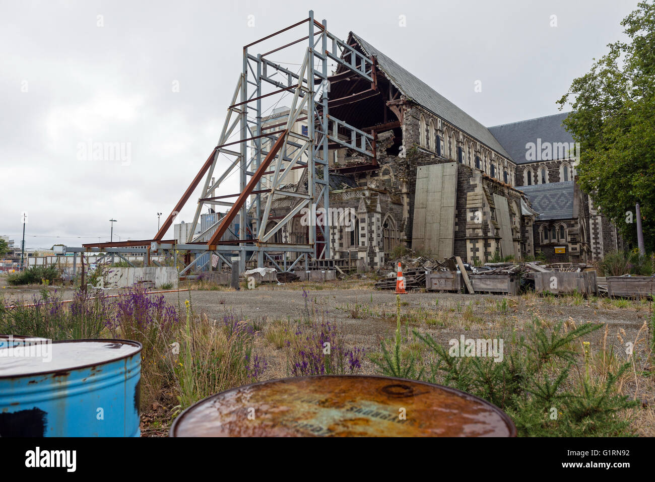 CHRISTCHURCH, Nouvelle-zélande - Jan 16, 2016 - La Cathédrale de Christchurch démoli par tremblement de terre en février 2010, Nouvelle-Zélande Banque D'Images