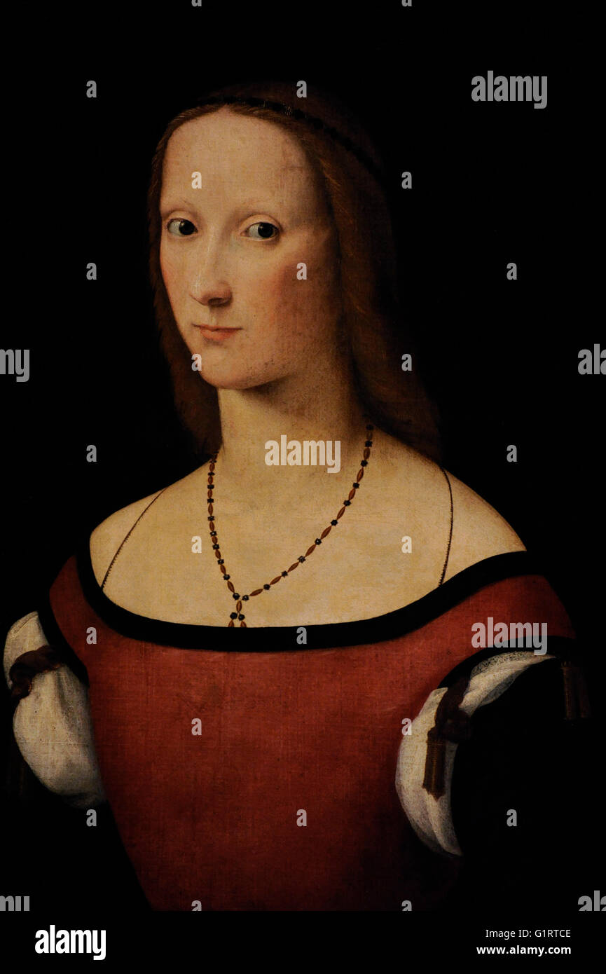 Lorenzo Costa (1460-1535). Peintre italien de la Renaissance. Portrait d'une femme, qui n'est pas antérieure à 1506. Huile sur toile (transféré sous forme de tableau de bord). Le Musée de l'Ermitage. Saint Petersburg. La Russie. Banque D'Images