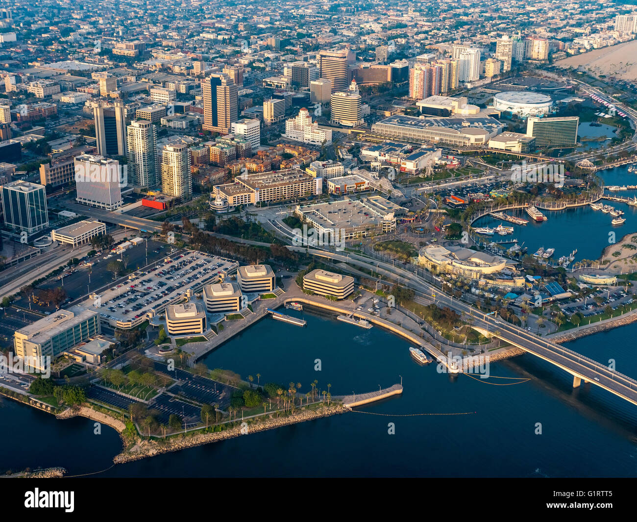 Le centre-ville de Long Beach Marina, Long Beach, Los Angeles County, Californie, USA Banque D'Images