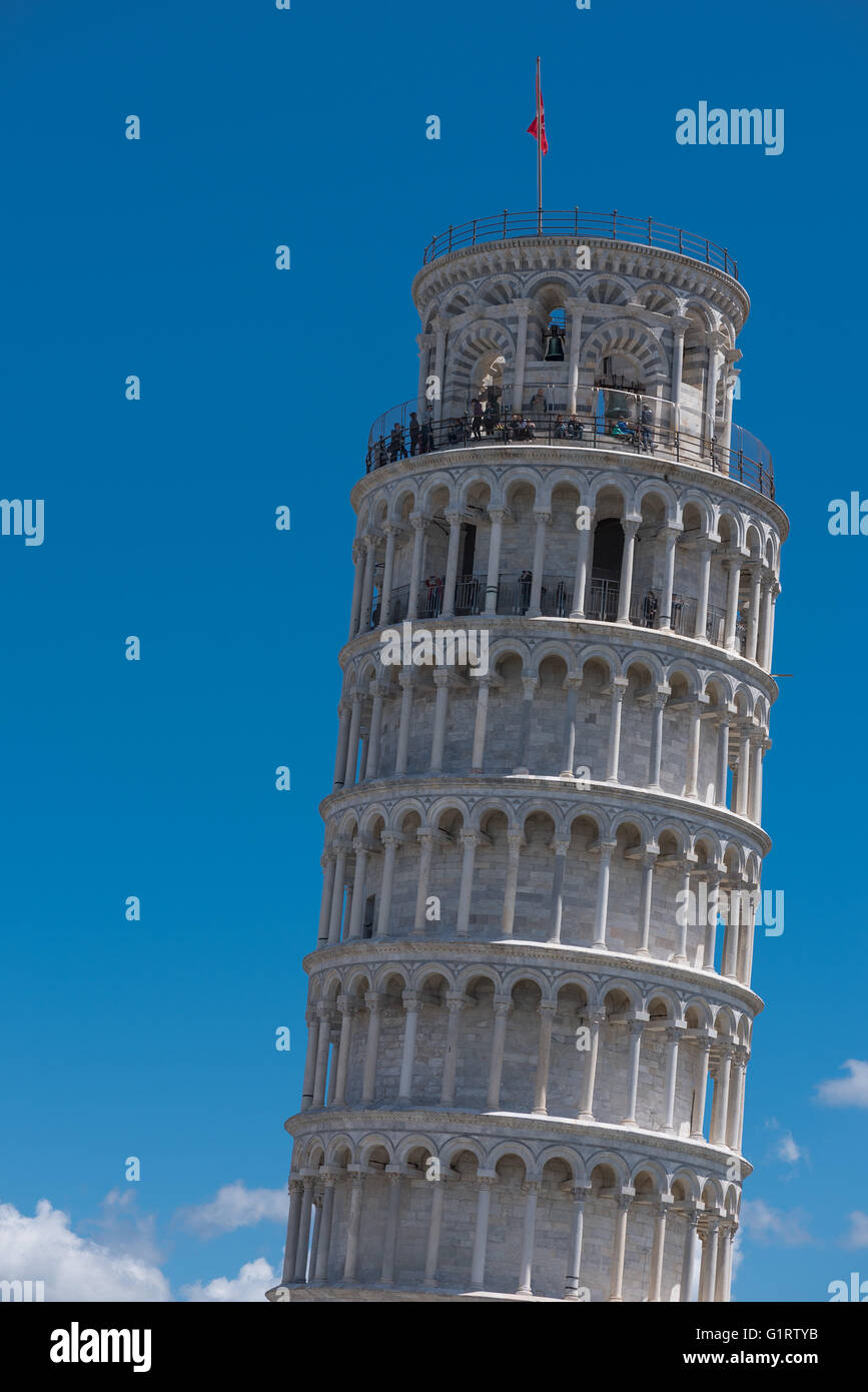 La tour penchée de Pise, la Piazza del Duomo, Piazza dei Miracoli, Province de Pise, Toscane, Italie Banque D'Images