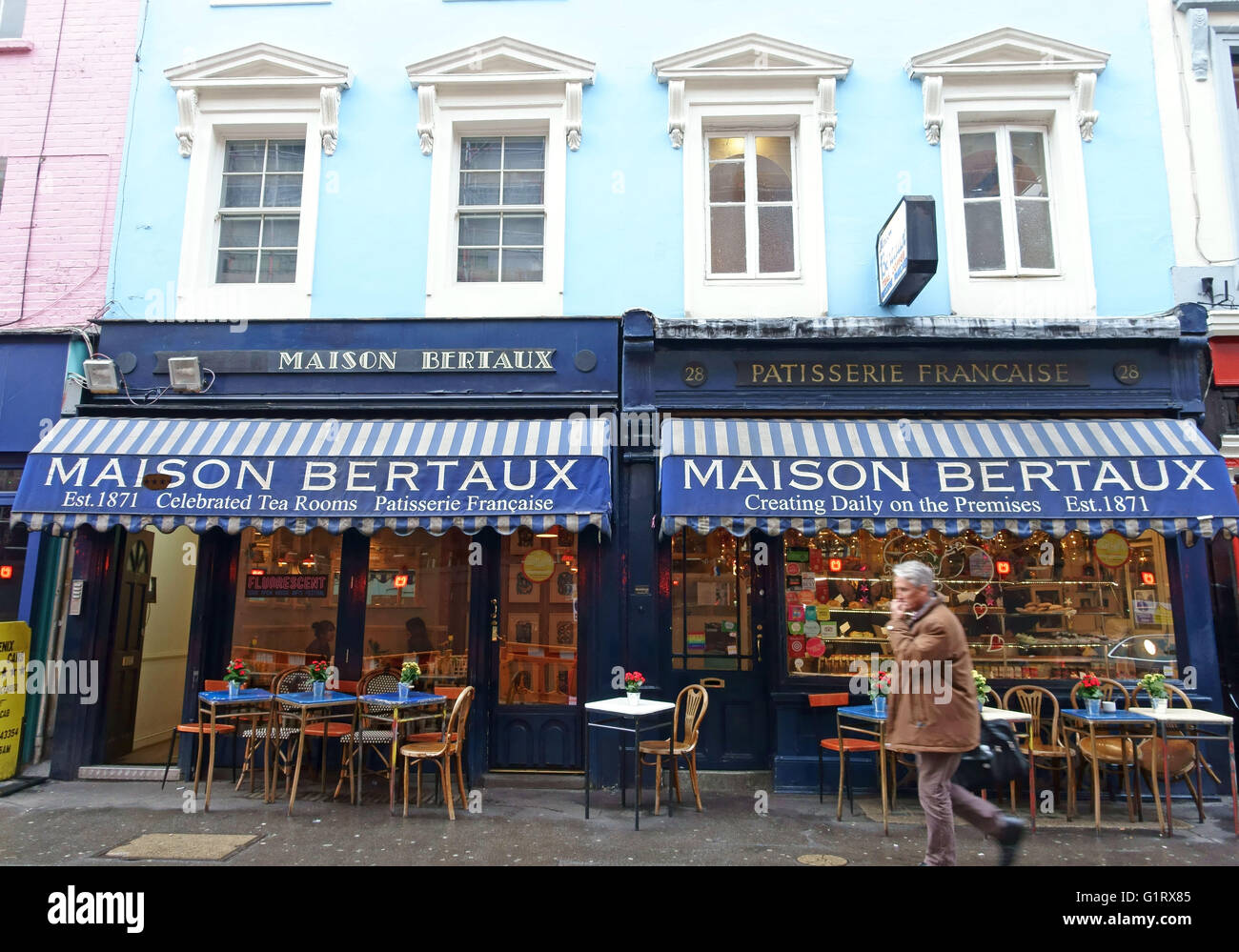 Maison Bertaux patisserie, Greek Street, Soho, Londres Banque D'Images