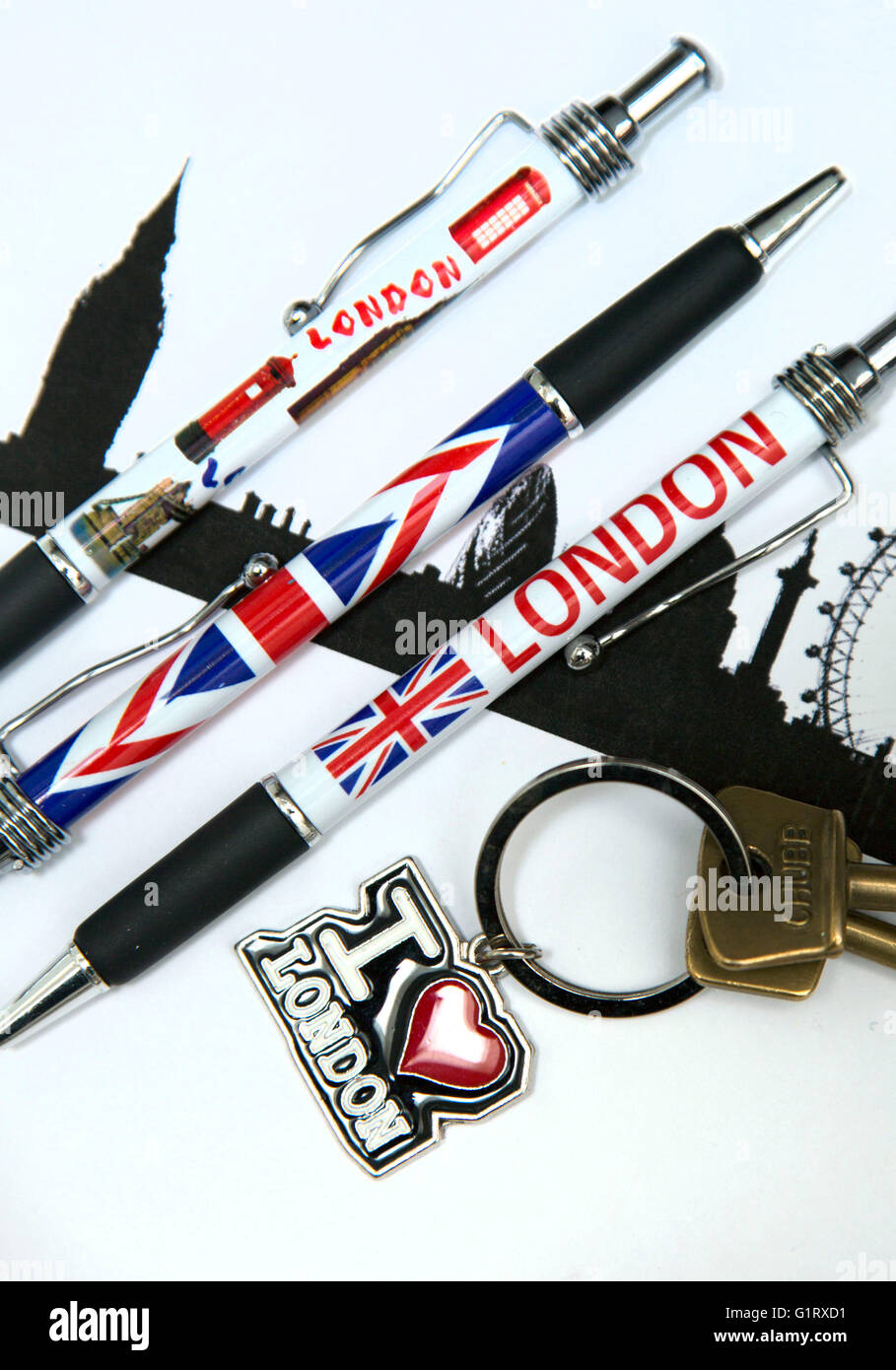 Souvenirs de Londres avec des toits de la ville, Londres Banque D'Images