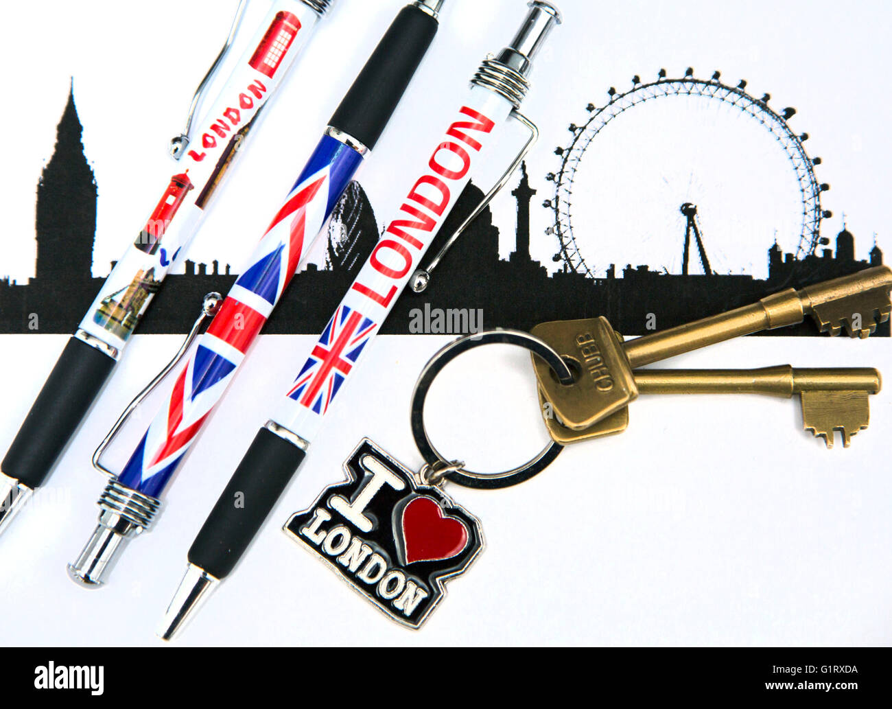 Souvenirs de Londres avec des toits de la ville, Londres Banque D'Images