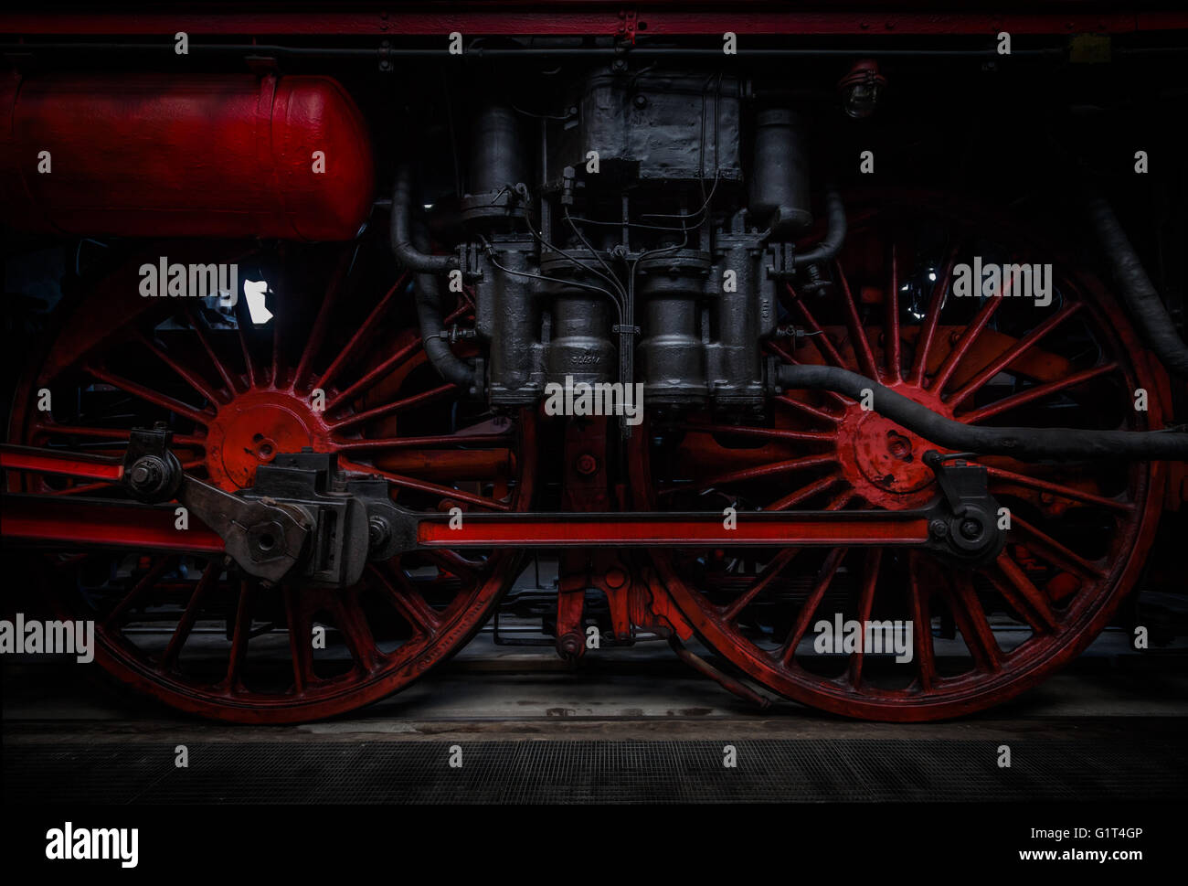 Les roues de train à vapeur de l'Allemagne Banque D'Images