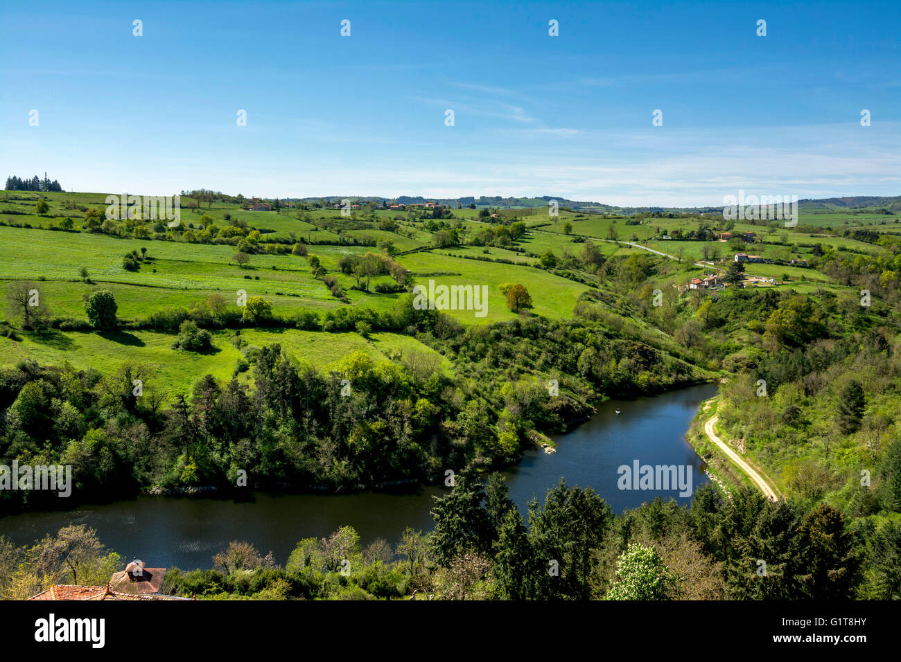 Gorges de la Loire près de Saint Jean Saint Maurice. Roannais. Département de la Loire. France Banque D'Images