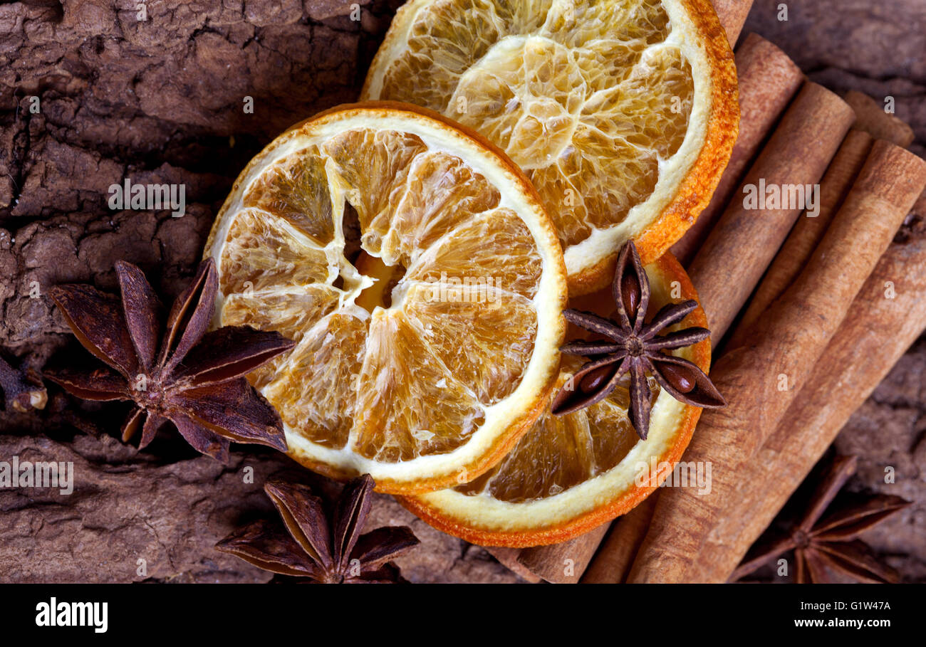 Avec Orange Cannelle et Anis Banque D'Images