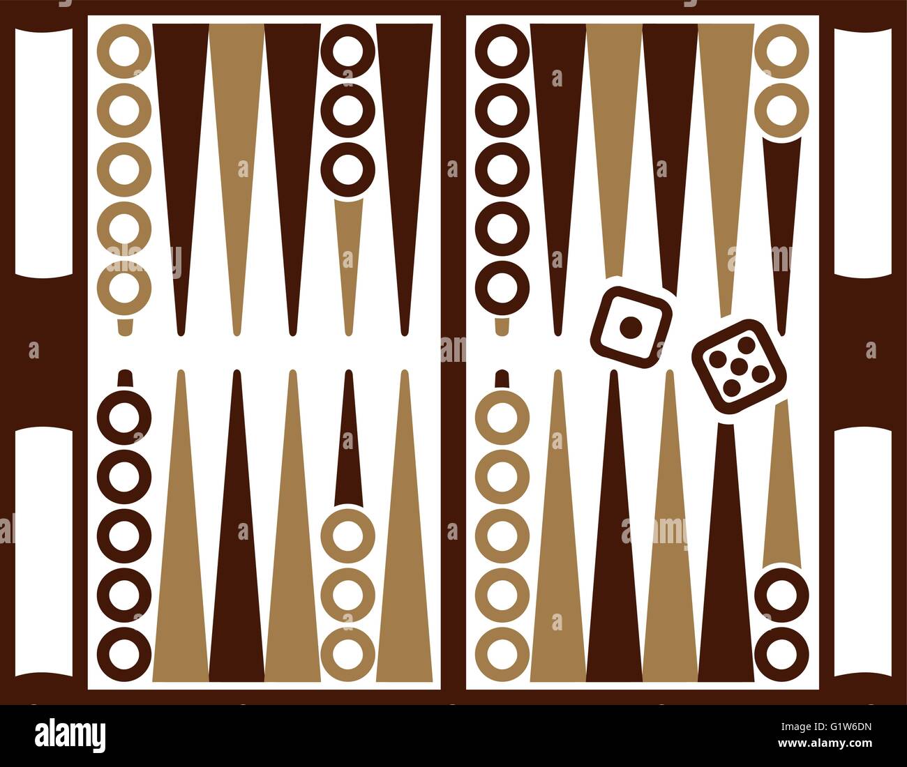 Jeu de backgammon avec dés Illustration de Vecteur