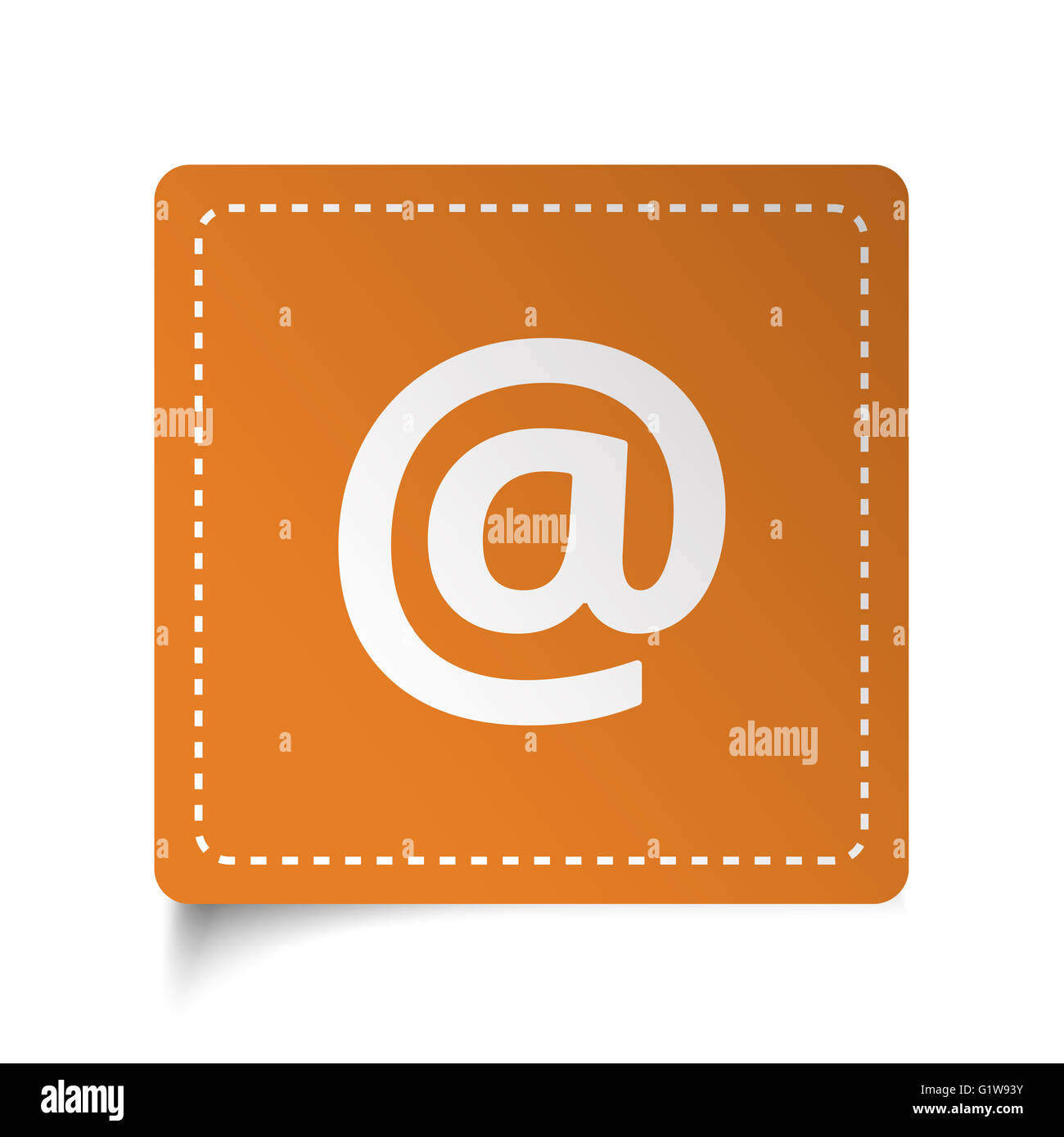 Télévision blanche sur l'icône E-Mail étiquette orange Banque D'Images