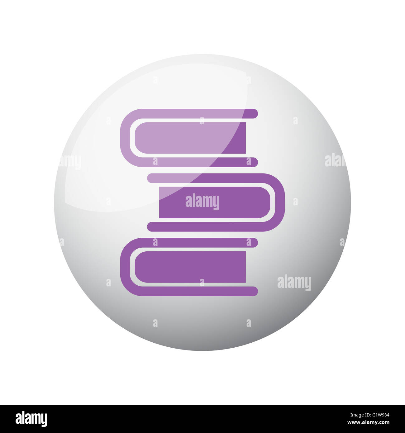Télévision Livres pourpre icône sur sphère 3D Banque D'Images