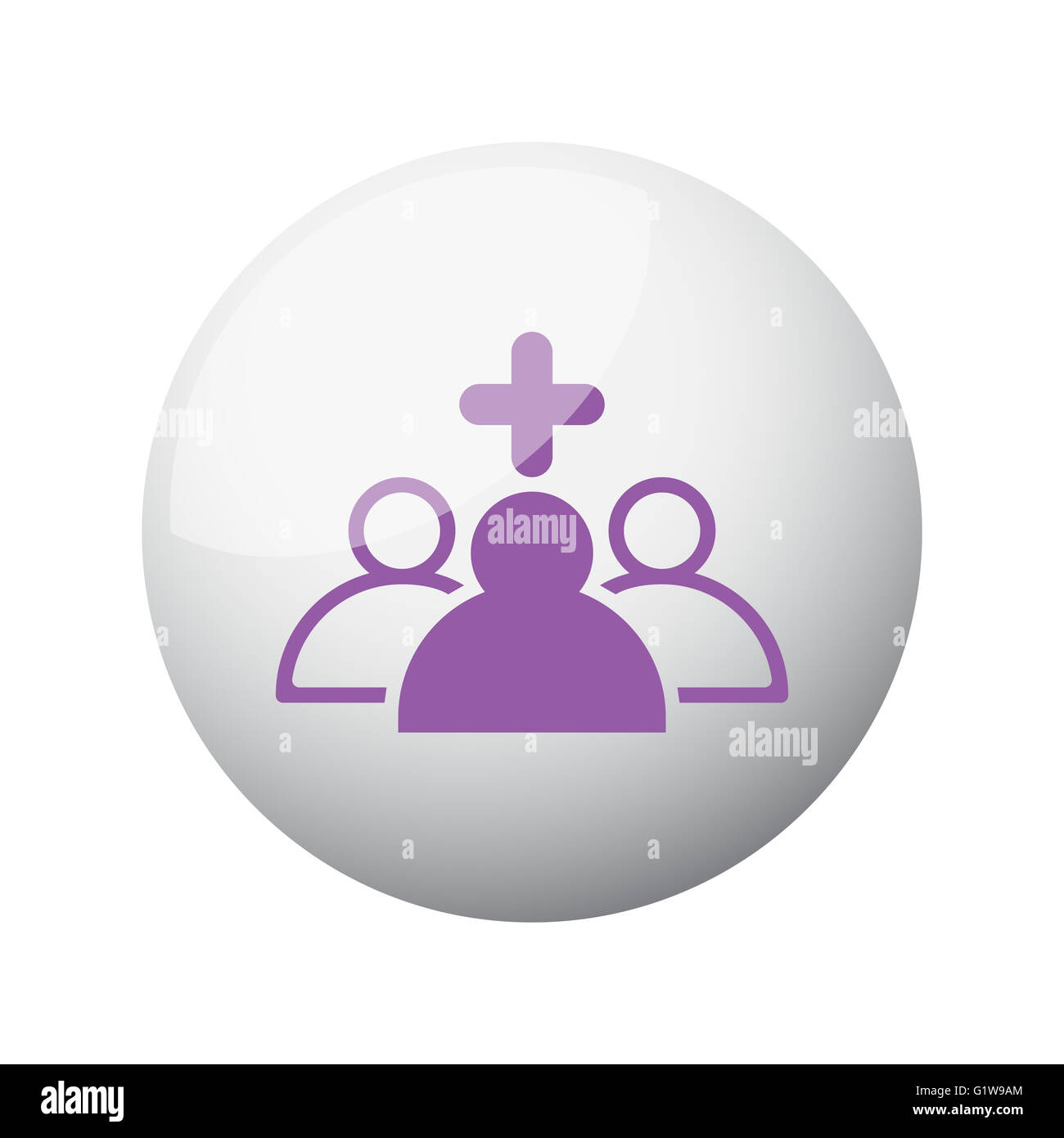 Télévision sur l'icône de l'équipe médicale violet sphère 3D Banque D'Images
