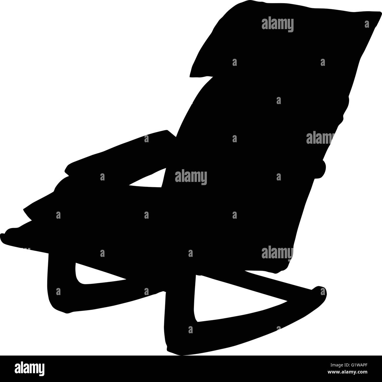 Silhouette de rocking chair isolated Illustration de Vecteur