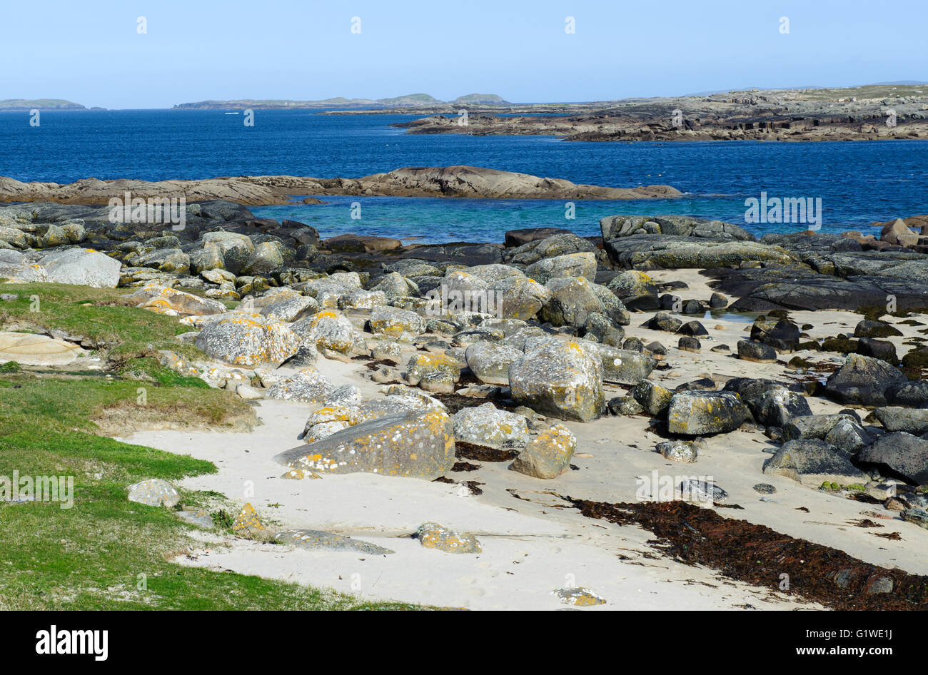Plage sur Omey Island, Connemara, comté de Galway, Irlande Banque D'Images