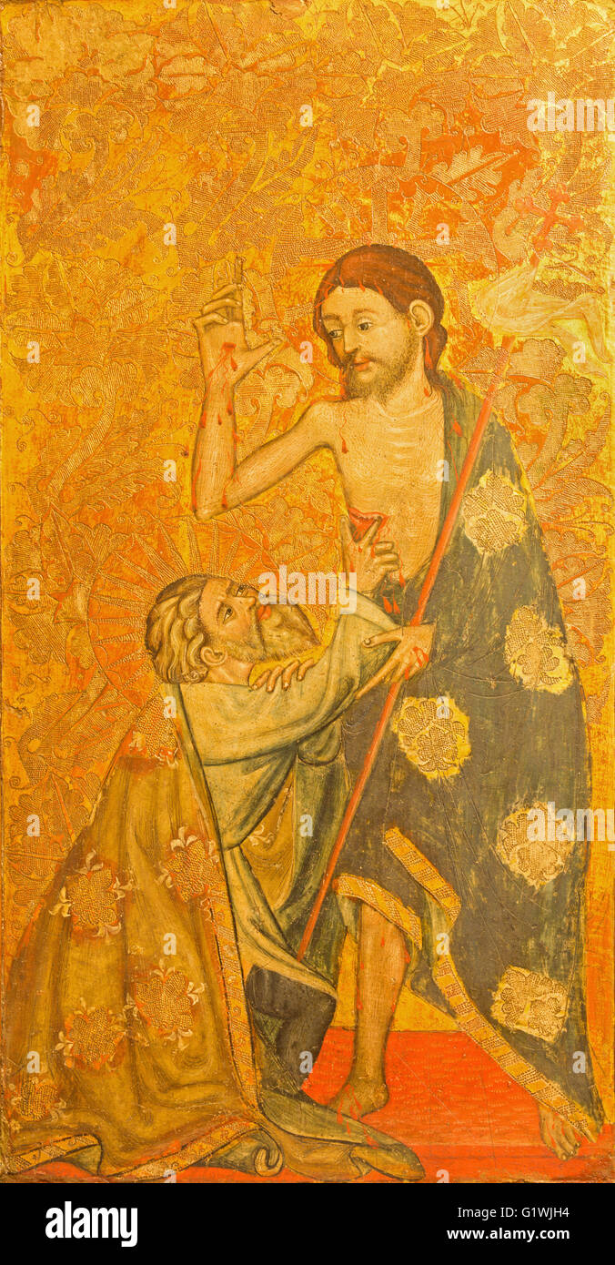AVILA, ESPAGNE, avril - 18, 2016 : 'La duda de Santo Tomas - le doute de saint Thomas d' peinture sur le bois Banque D'Images