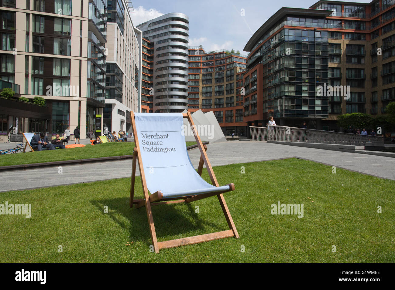 Merchant Square, waterside garden square au coeur de Paddington, Londres, Angleterre, Royaume-Uni Banque D'Images