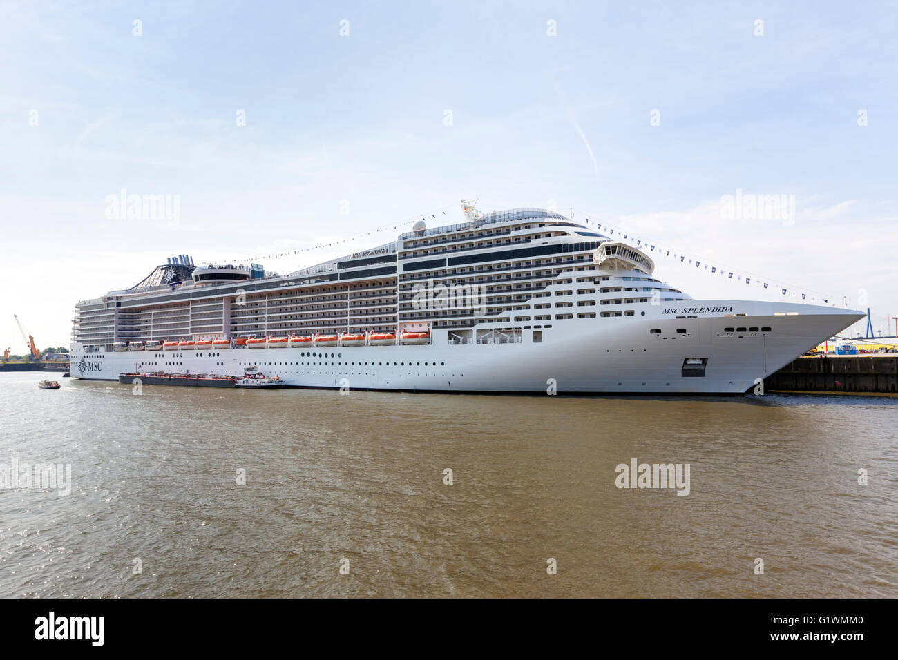 Navire de croisière MSC Splendida à Steinwerder terminal de croisière dans le port de Hambourg Banque D'Images