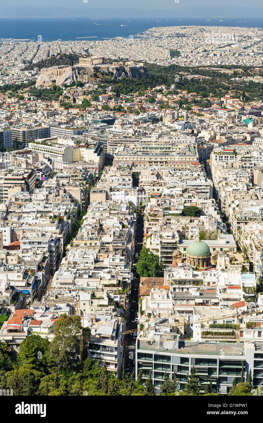 Paysage urbain d'Athènes moderne, Grèce Banque D'Images