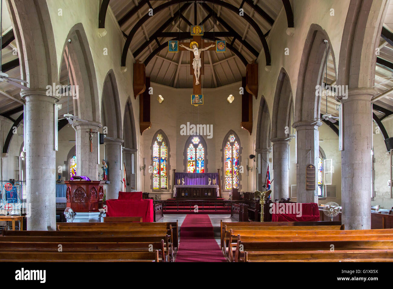 L'église anglicane St Georges, Basseterre, St Kitts, West Indies Banque D'Images