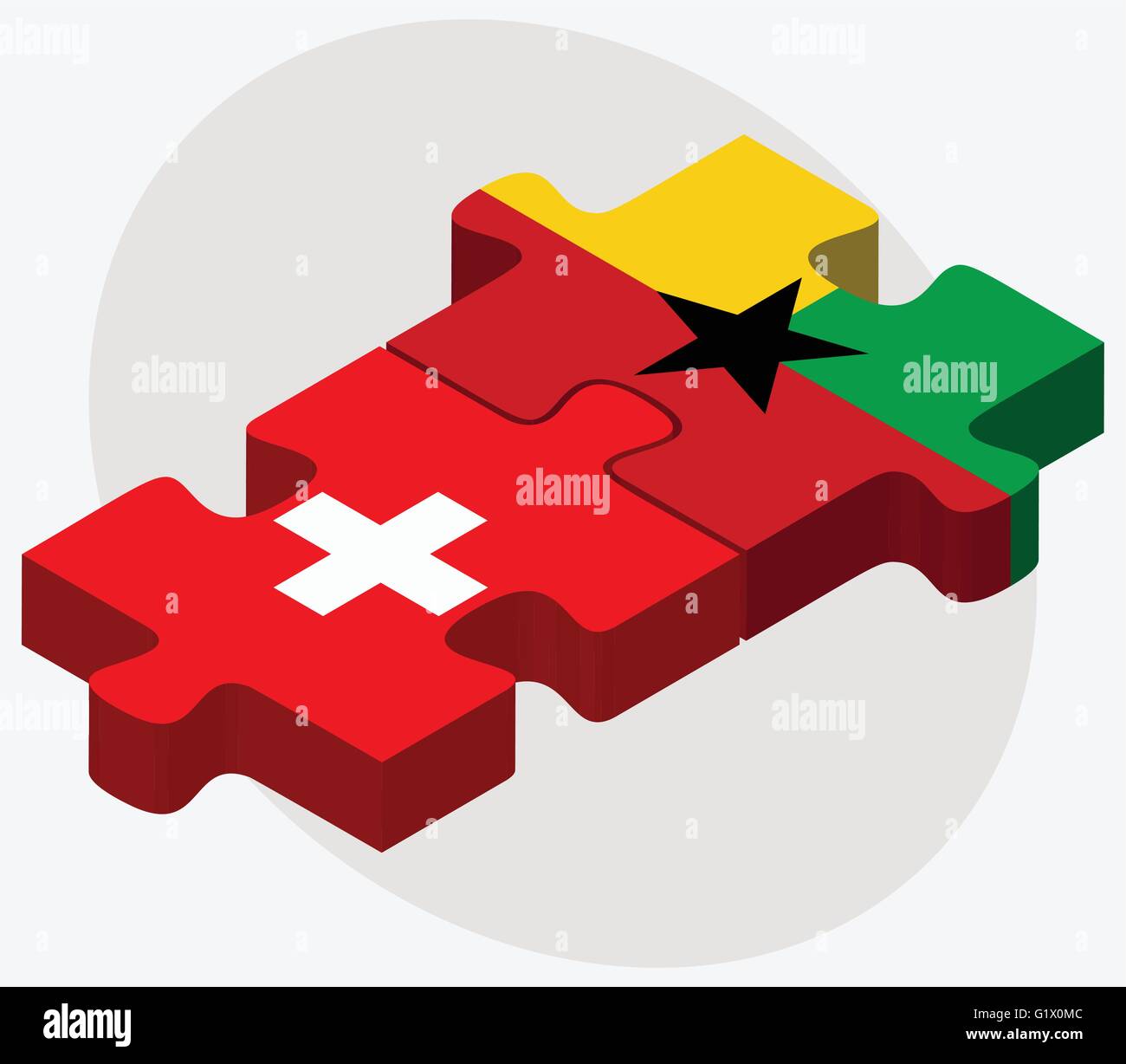 La Suisse et le Guyana drapeaux dans puzzle isolé sur fond blanc Illustration de Vecteur