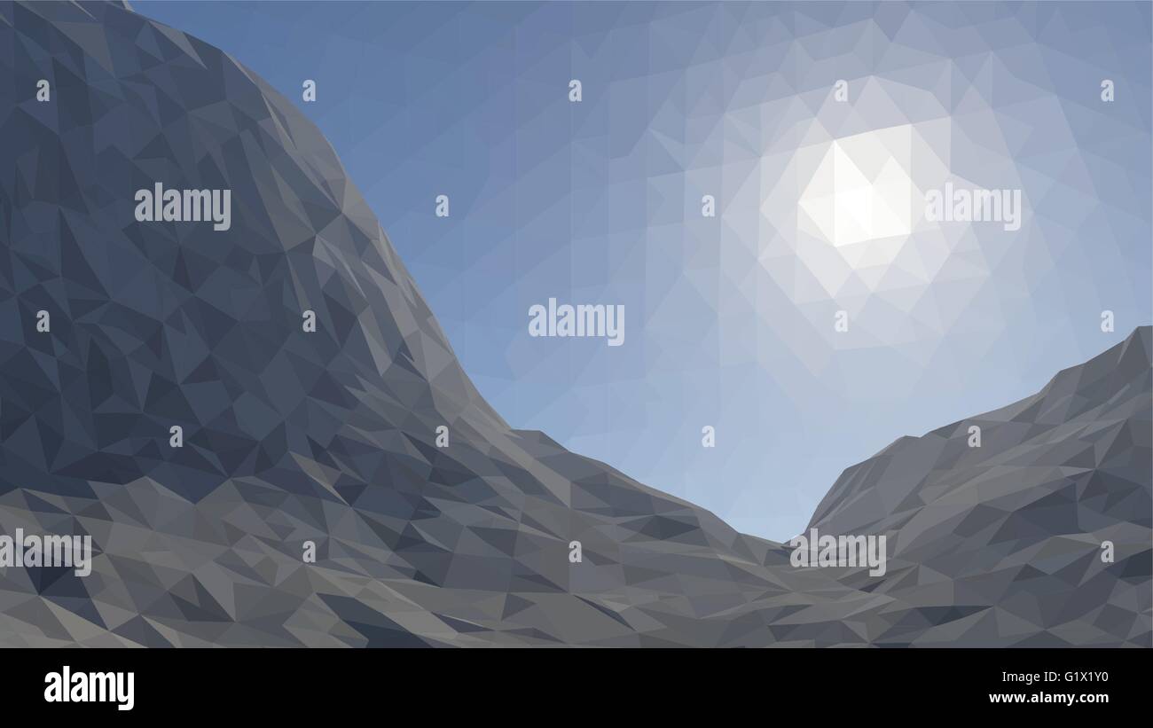 Arrière-plan de montagnes avec des glaciers en illustration d'un grand nombre de triangles. Illustration de Vecteur
