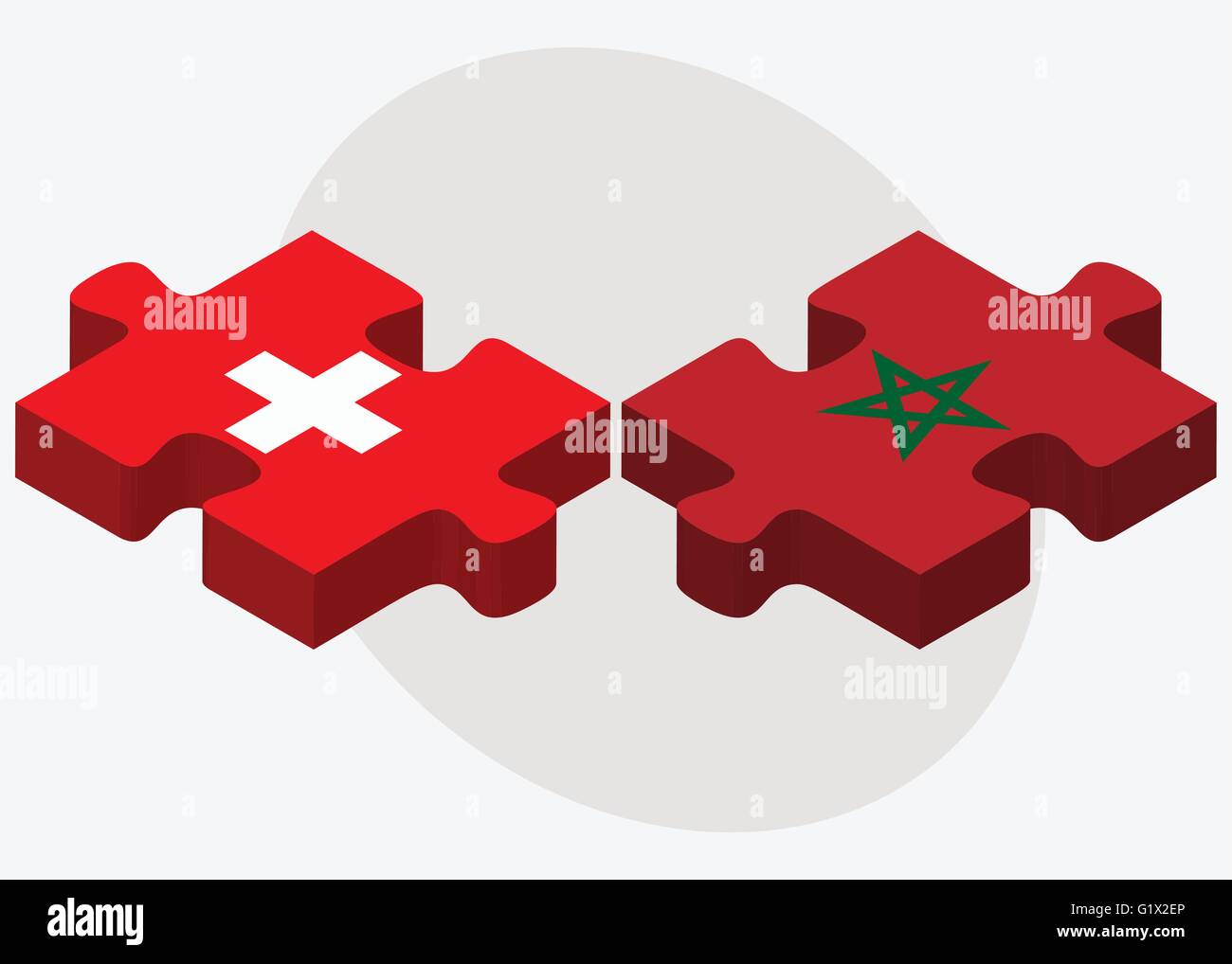 La Suisse et le Maroc drapeaux dans puzzle isolé sur fond blanc Illustration de Vecteur